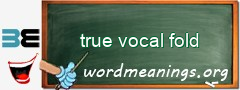 WordMeaning blackboard for true vocal fold